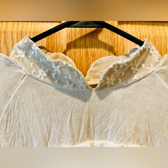 POL Cream Ruffled Tiered Blouse with Mandarin Collar - Picture 8 of 16